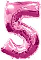Pink Number Five Balloon